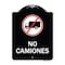 Signmission Spanish Traffic No Camiones No Trucks W/ Graphic Heavy-Gauge Aluminum Sign, 24" x 18", BW-1824-22881 A-DES-BW-1824-22881 - alternate 1